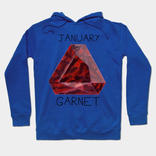 Garnet Crystal January Birthstone Hoodie by DesignsBySaxton